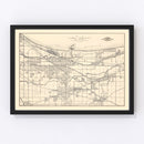 Vintage Map of Gary, Indiana 1928