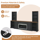 3-Piece TV Stand Set with Curved Side Cabinets for TVs Up to 70"