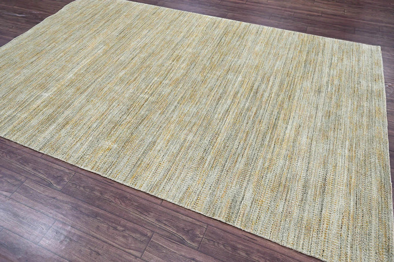 6x9 Beige LoomBloom Hand Knotted Modern & Contemporary Textured Tibetan 100% Wool Oriental Area Rug