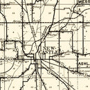 Vintage Map of Henry County, Indiana 1911