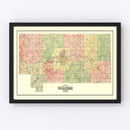Vintage Map of Howard County, Indiana 1917