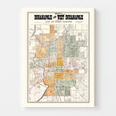 Vintage Map of Indianapolis, Indiana 1896