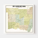 Vintage Map of Jackson County, Indiana 1917