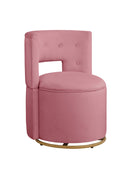 360 degree Swivel Accent Chair with Storage Function, Velvet Curved Chair with Gold Metal Base for Living Room, Nursery, Bedroom