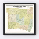 Vintage Map of Jackson County, Indiana 1917