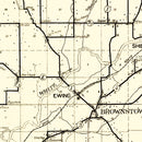 Vintage Map of Jackson County, Indiana 1910