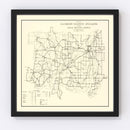 Vintage Map of Jackson County, Indiana 1910