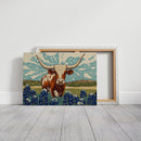 Texas Icon – Longhorn and Bluebonnets Pop Art