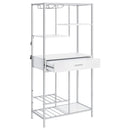 Draper - 5 Shelf LED Wine Cabinet With Pull Out Drawer - Gloss White by HouseOfZazla