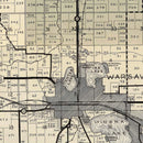 Vintage Map of Kosciusko County, Indiana 1933