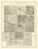 Vintage Map of Kosciusko County, Indiana 1933