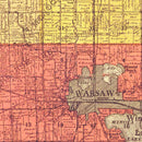 Vintage Map of Kosciusko County, Indiana 1916