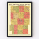 Vintage Map of Kosciusko County, Indiana 1916