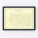 Vintage Map of LaGrange County, Indiana 1909