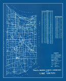 Vintage Map of Lake County, Indiana 1936