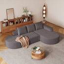 Modern Curved Sofa, L-Shaped Modular Sectional Set With 3 Pillows by HouseOfZazla