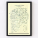 Vintage Map of LaPorte County, Indiana 1910