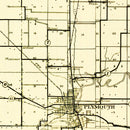 Vintage Map of Marshall County, Indiana 1910