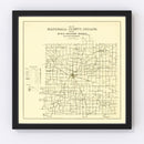 Vintage Map of Marshall County, Indiana 1910