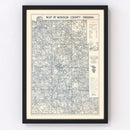 Vintage Map of Monroe County, Indiana 1932