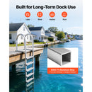 Removable Dock Ladder, 5 Steps, Aluminum Alloy Pontoon Boat Swim Ladder by HouseOfZazla