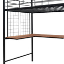 Loft Bed With Desk And Grid, Stylish Frame With Lateral Storage Ladder And Wardrobe by HouseOfZazla
