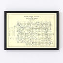 Vintage Map of Noble County, Indiana 1909