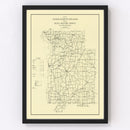 Vintage Map of Parke County, Indiana 1911