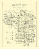 Vintage Map of Pike County, Indiana 1910