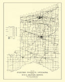 Vintage Map of Porter County, Indiana 1911