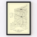 Vintage Map of Porter County, Indiana 1911