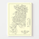 Vintage Map of Posey County, Indiana 1909