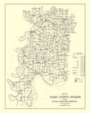 Vintage Map of Posey County, Indiana 1909