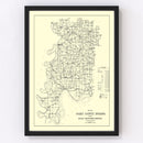 Vintage Map of Posey County, Indiana 1909
