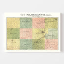 Vintage Map of Pulaski County, Indiana 1911