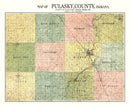 Vintage Map of Pulaski County, Indiana 1911