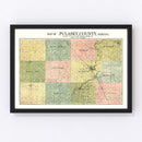 Vintage Map of Pulaski County, Indiana 1911