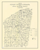 Vintage Map of Ripley County, Indiana 1909