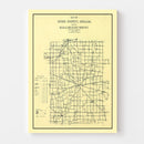 Vintage Map of Rush County, Indiana 1909