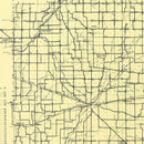 Vintage Map of Rush County, Indiana 1909