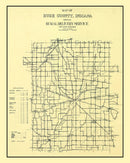Vintage Map of Rush County, Indiana 1909