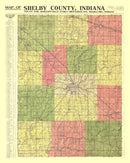 Vintage Map of Shelby County, Indiana 1916