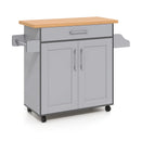 Rolling Kitchen Island Cart with Towel and Spice Rack