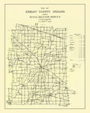 Vintage Map of Shelby County, Indiana 1909