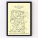 Vintage Map of Shelby County, Indiana 1909
