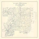 Vintage Map of St. Joseph County, Indiana 1910