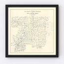Vintage Map of St. Joseph County, Indiana 1910