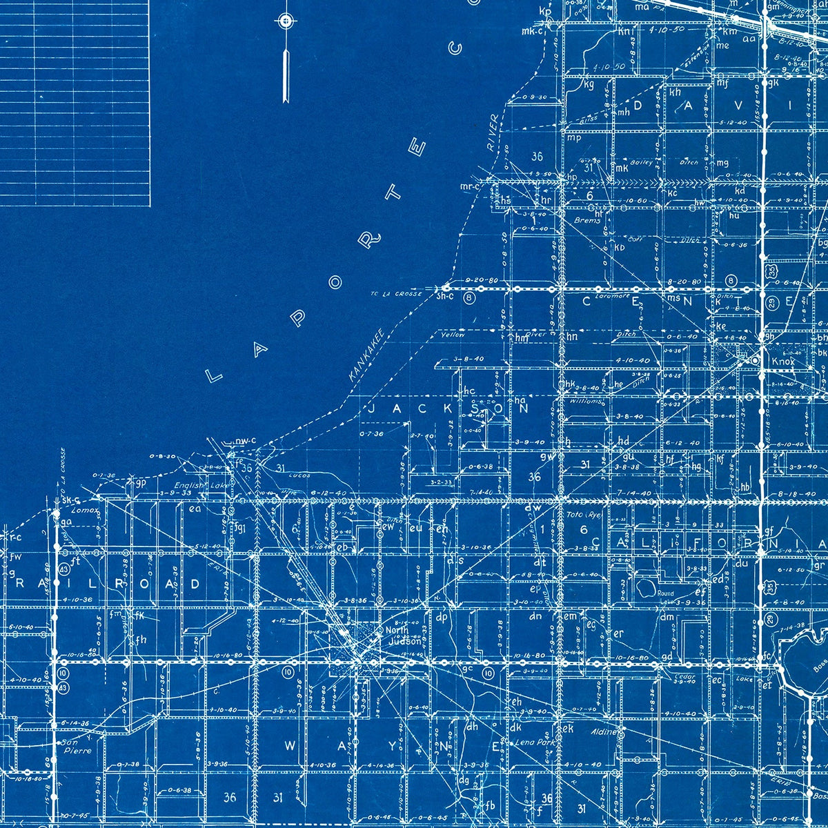 Vintage Map of Starke County, Indiana 1936, photo 2 of 5