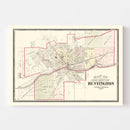 Vintage Map of Huntington, Indiana 1879