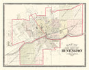 Vintage Map of Huntington, Indiana 1879